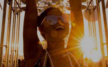Girl smiling at Coachella Music Festival 