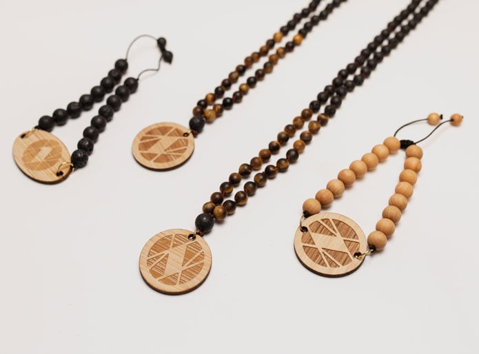 wooden rfid key cards, wristbands and lanyards on a warm background
