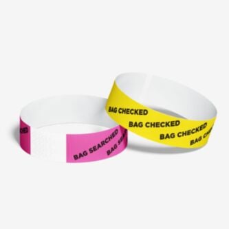 Pre-printed tyvek paper wristbands ships same day - bag checked 