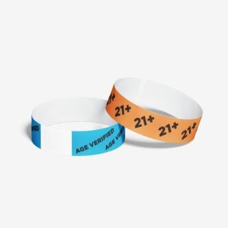 Pre-printed tyvek paper wristbands ships same day - age check