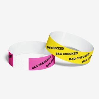 Pre-printed tyvek paper wristbands ships same day - bag checked 
