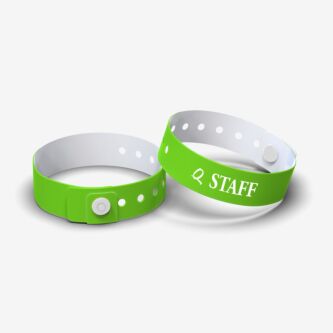 Neon Green plastic wristbands that are affordable and custom-made