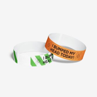 Pre-printed tyvek paper wristbands ship same day - school child Injury 
