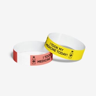 Pre-printed tyvek paper wristbands ship same day - medication check
