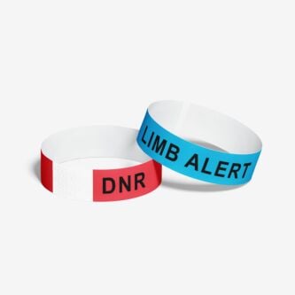 Pre-printed tyvek paper wristbands ship same day - medical alert