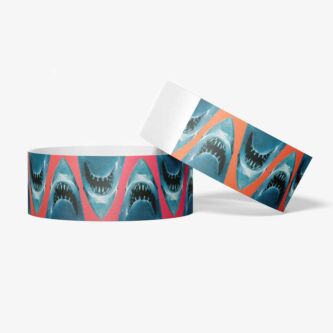Pre-printed full color paper wristbands - sharks

