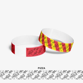 Pre-printed tyvek paper wristbands ship same day - Pizza
