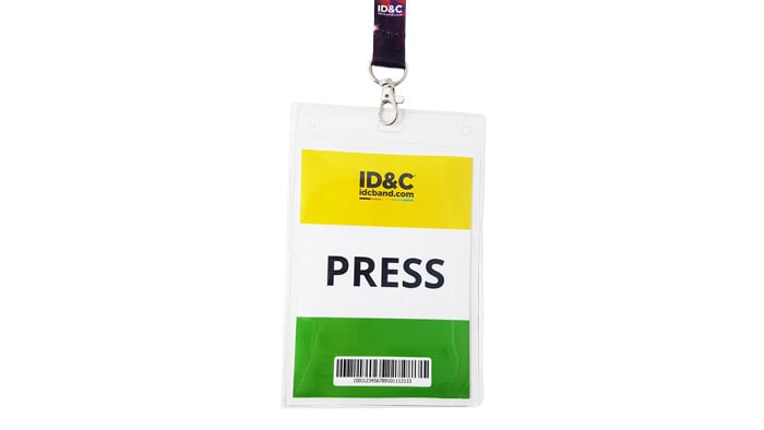 50 Pack Clear Horizontal Badge Holders - Extra Thick, Waterproof ID Card Holders With Resealable Zip