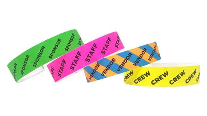 Event Admission Tyvek Wristbands Paper Wristbands ID C