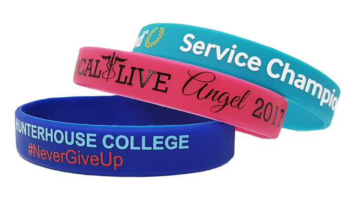 Custom Silicone Wristbands  Debossed Printed or Color Filled